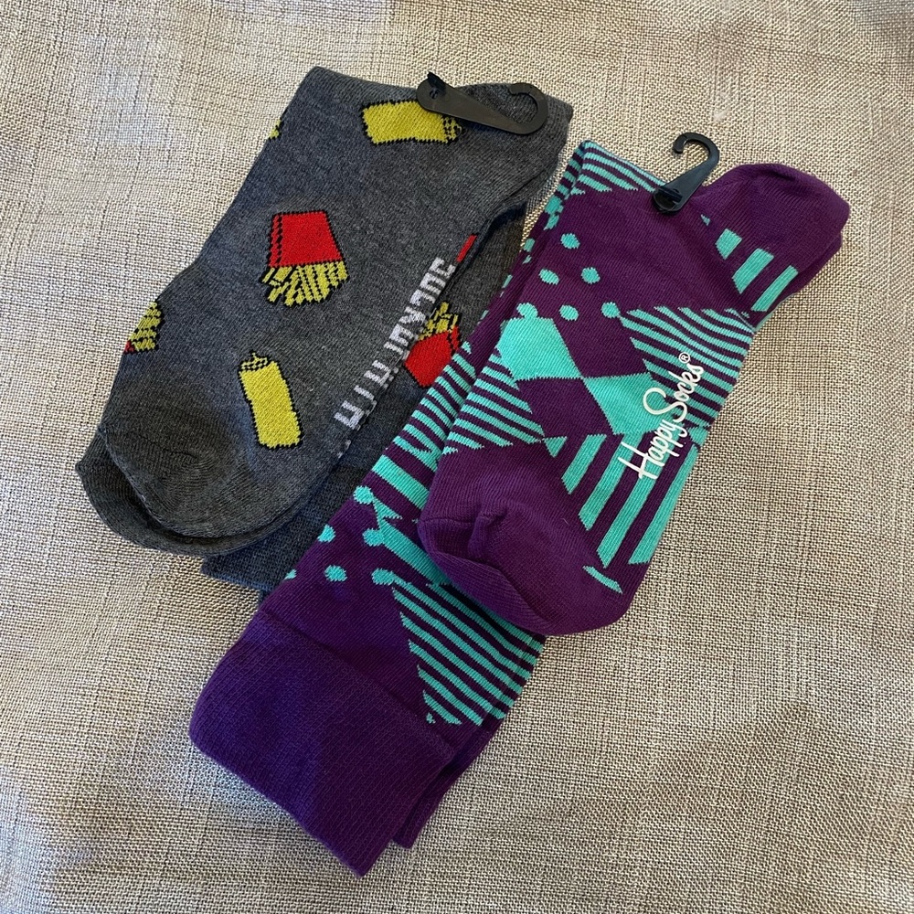 Men's Purple and Gray Socks Set